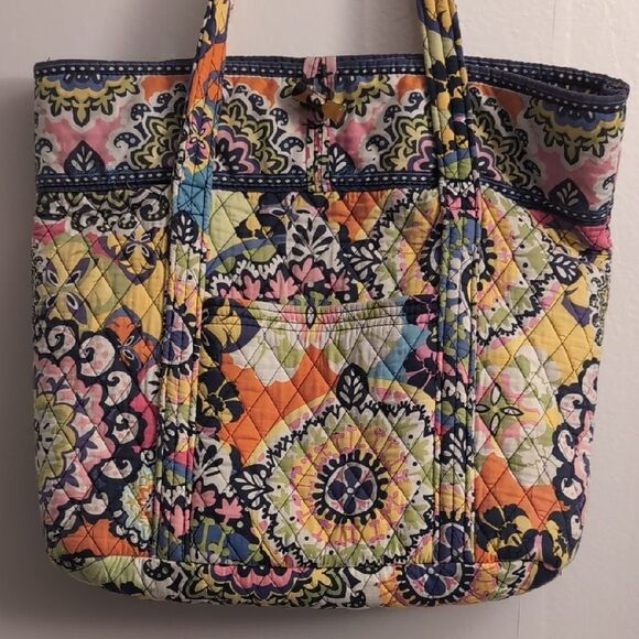 Vera Bradley Large Mandala Cotton Colorful Quilted Tote Bag - Picture 2 of 6